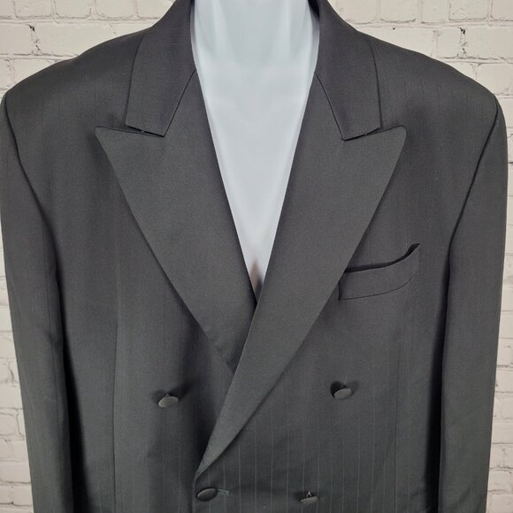 Moss Bros Italian Wool Super 120's Limited Edition Double Breasted Tuxedo 42L - Picture 9 of 16